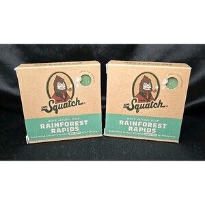 (2-PACK) Dr. Squatch, Natural Ingredients Bar Soap Rainforest Rapids, 5 Ounce